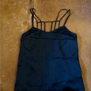 Black Strappy Silk Top Size S